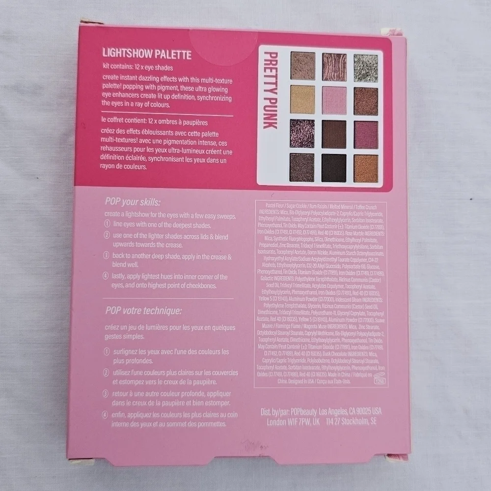 POP Beauty Eyeshadow palette pretty pink lightshow